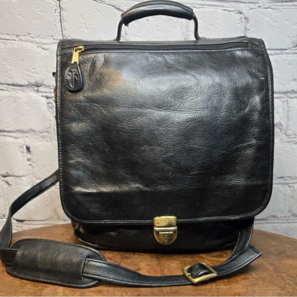 Vintage Frye Black Leather Bag